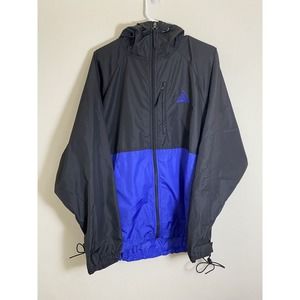 Vintage 90s NIKE ACG Pullover Anorack Hooded Windbreaker Jacket Sz L Blue Black